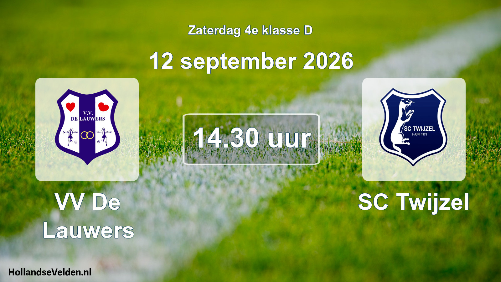 Geplande wedstrijd: VV De Lauwers - SC Twijzel (12 september 2026)