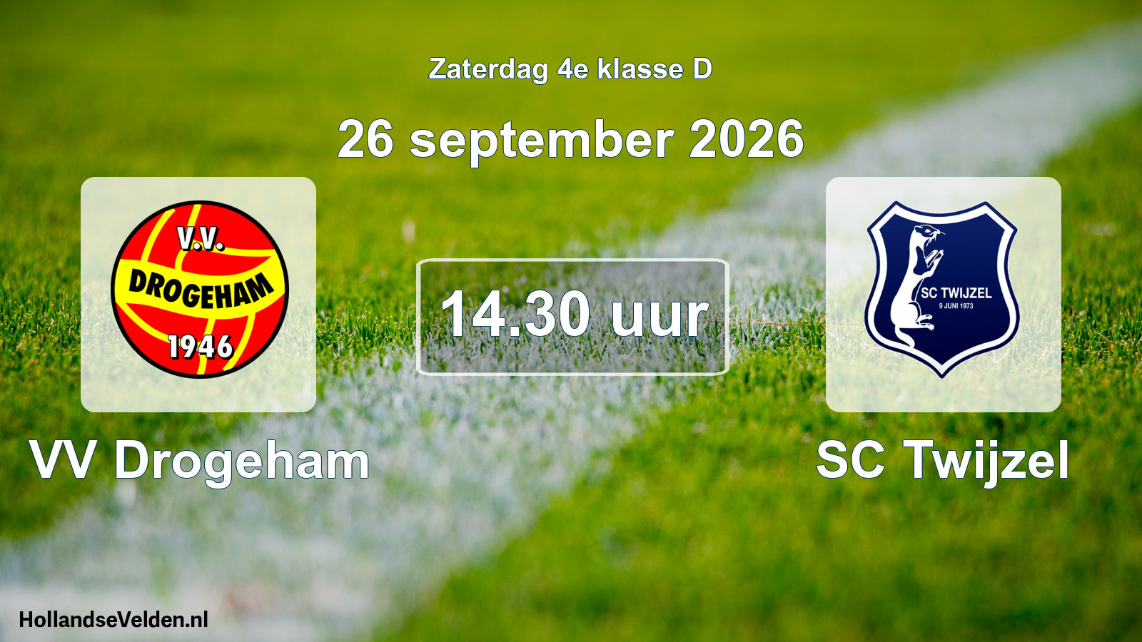 Geplande wedstrijd: VV Drogeham - SC Twijzel (26 september 2026)
