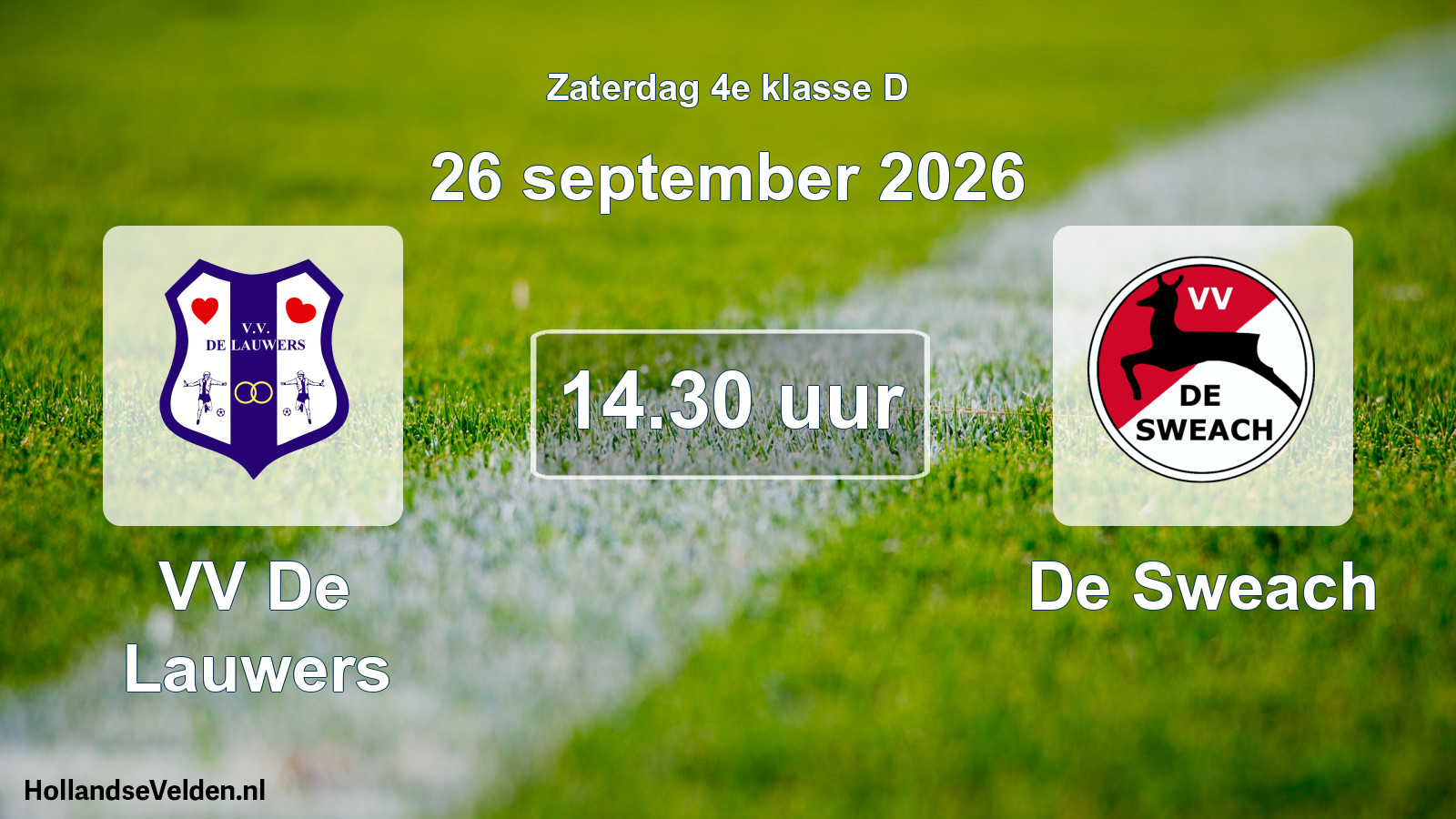 Geplande wedstrijd: VV De Lauwers - De Sweach (26 september 2026)