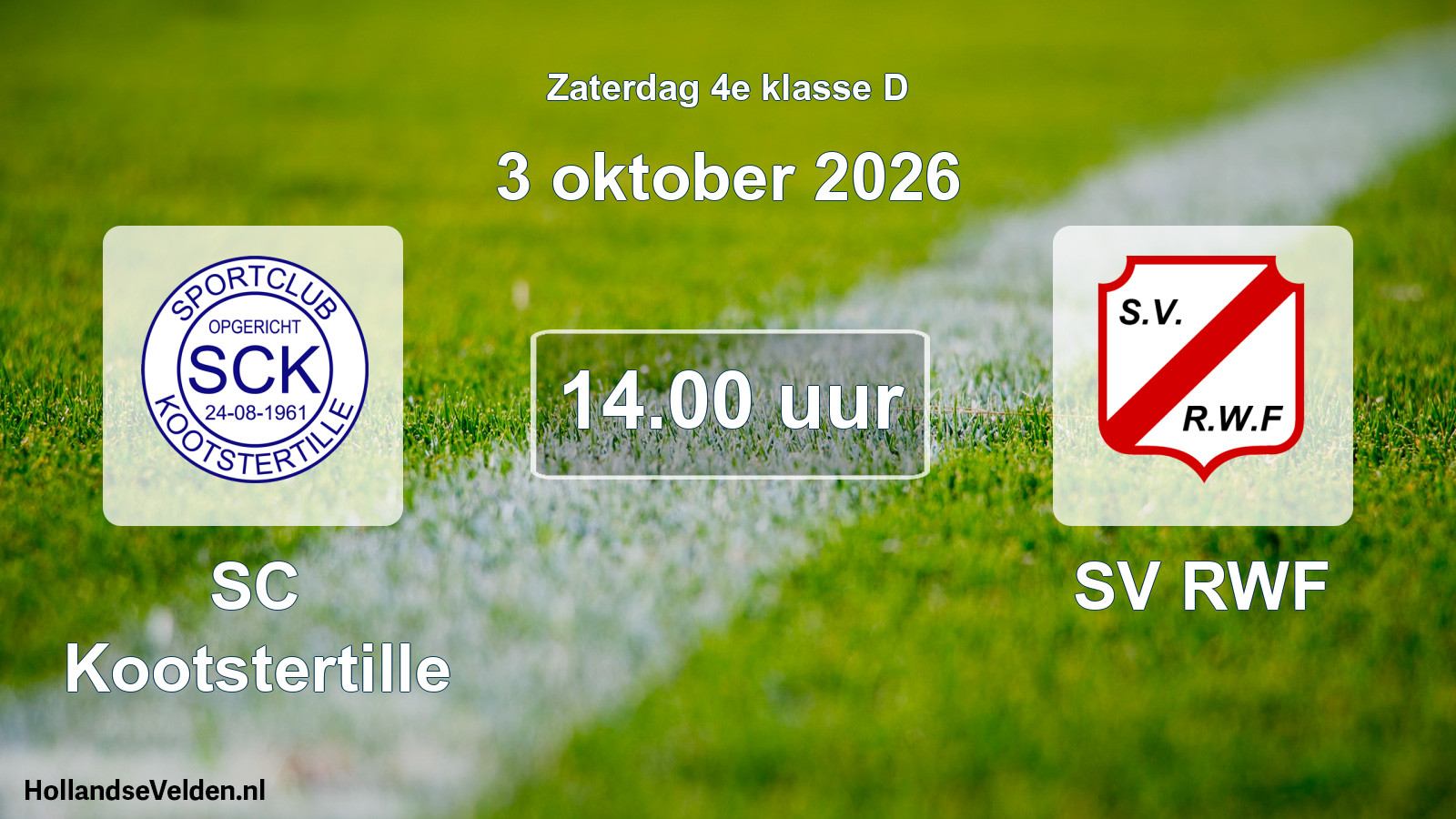 Geplande wedstrijd: SC Kootstertille - SV RWF (3 oktober 2026)