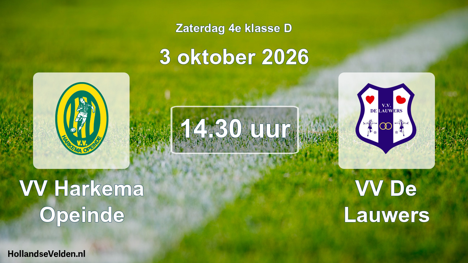Geplande wedstrijd: VV Harkema Opeinde - VV De Lauwers (3 oktober 2026)