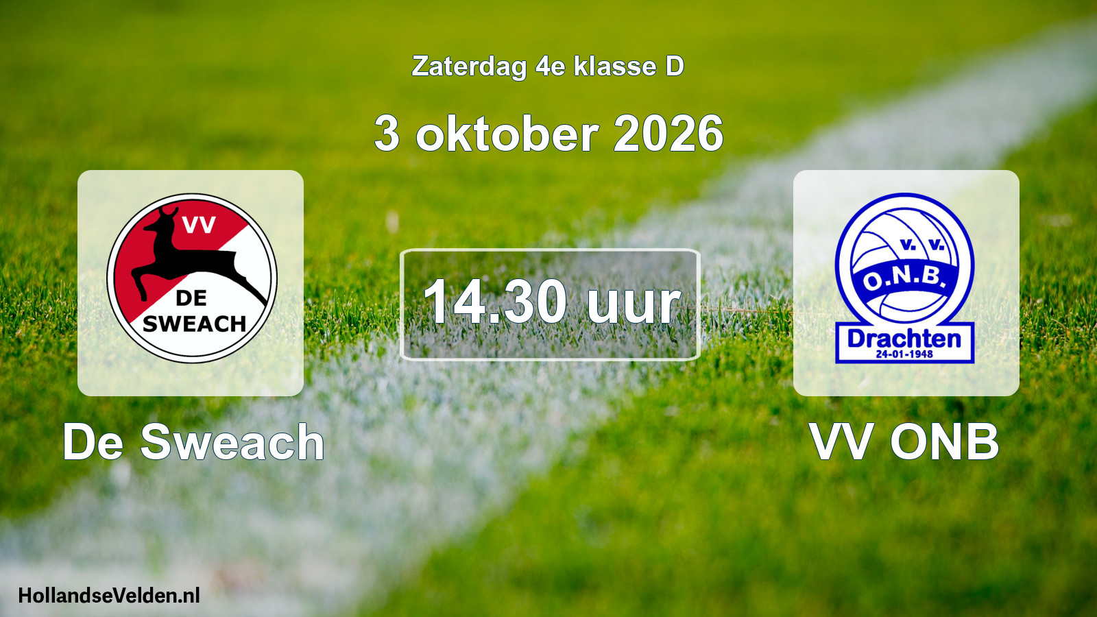 Geplande wedstrijd: De Sweach - VV ONB (3 oktober 2026)