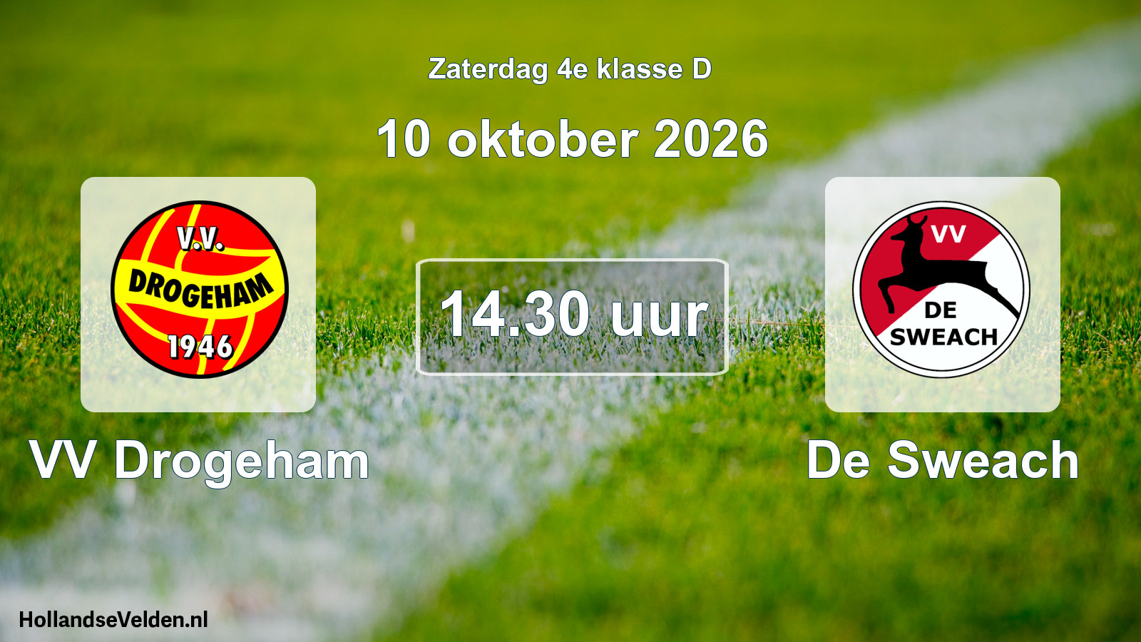Geplande wedstrijd: VV Drogeham - De Sweach (10 oktober 2026)