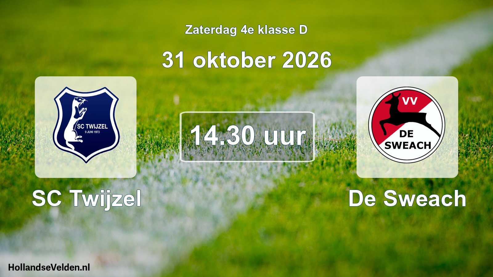 Geplande wedstrijd: SC Twijzel - De Sweach (31 oktober 2026)