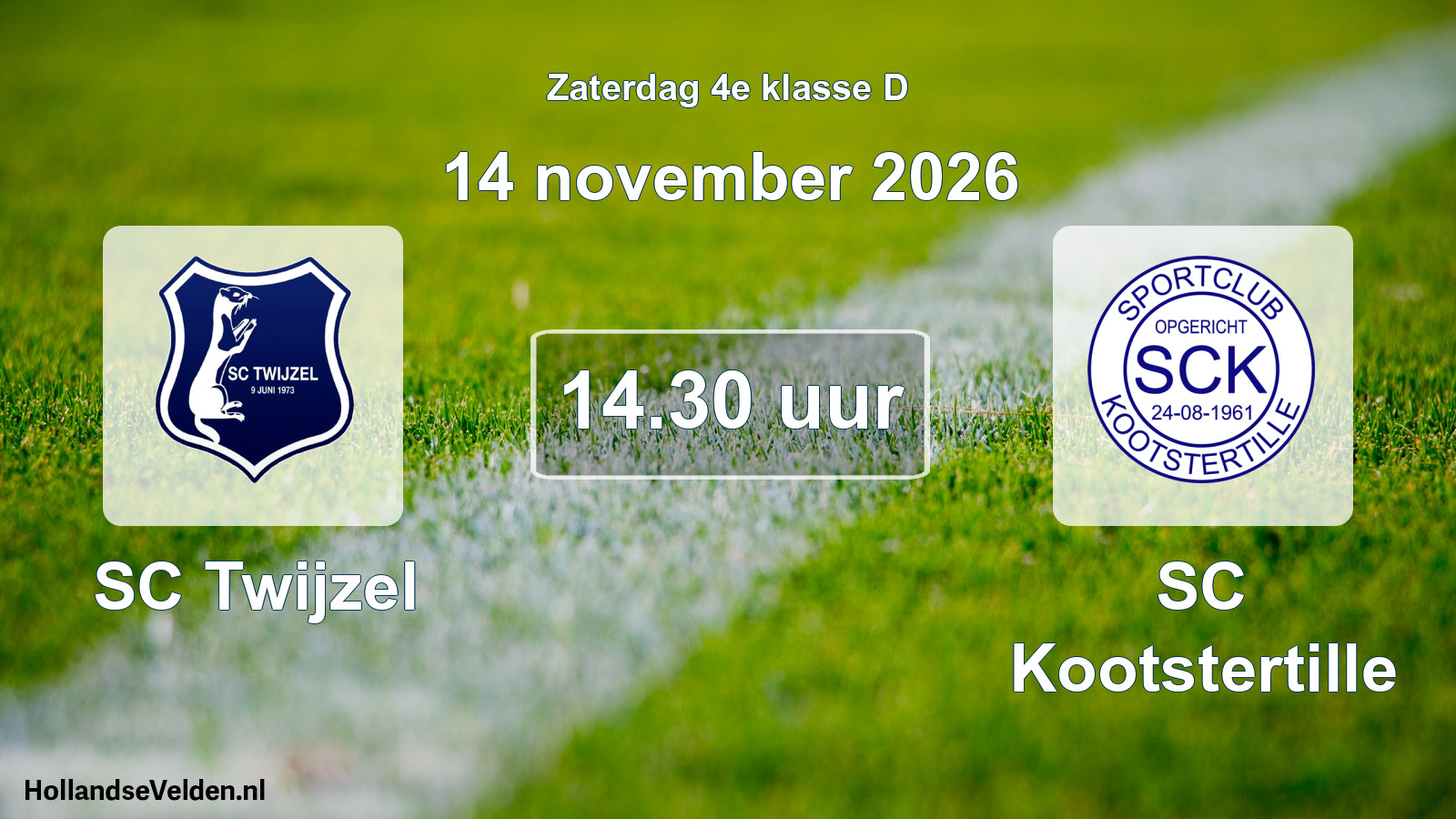 Geplande wedstrijd: SC Twijzel - SC Kootstertille (14 november 2026)