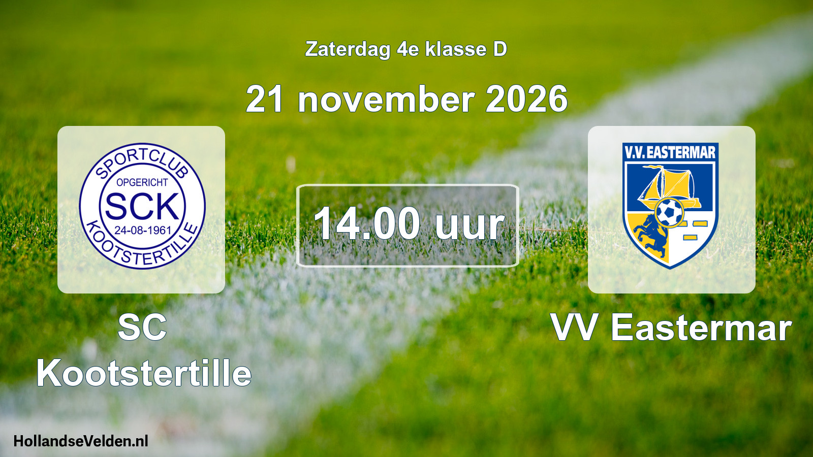 Scheduled Match: SC Kootstertille - VV Eastermar (21 November 2026)