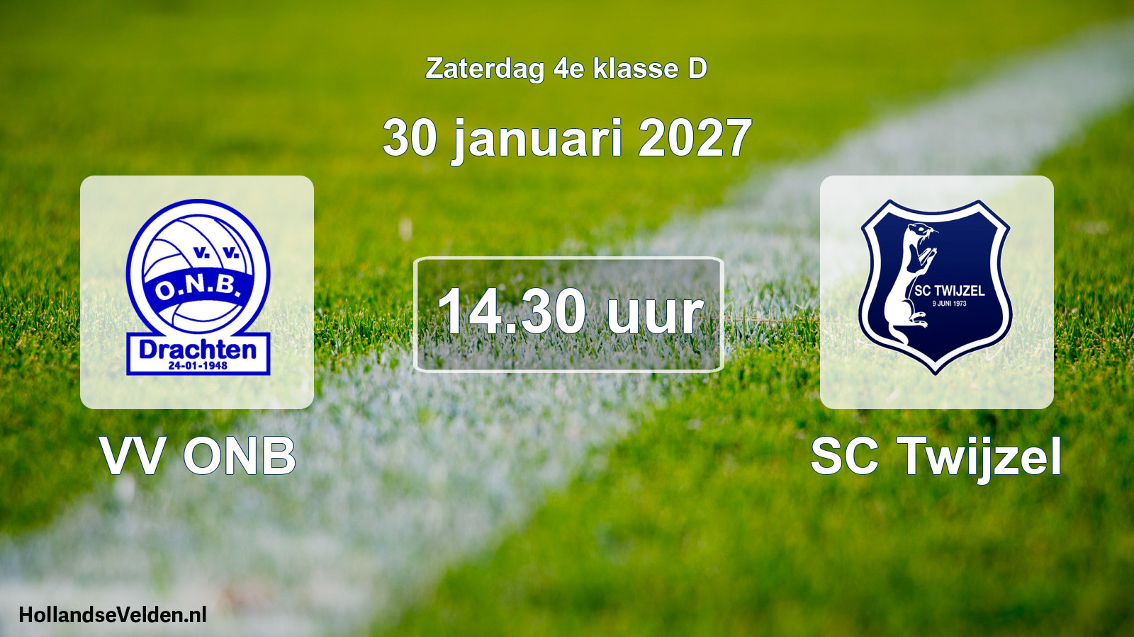 Geplande wedstrijd: VV ONB - SC Twijzel (30 januari 2027)
