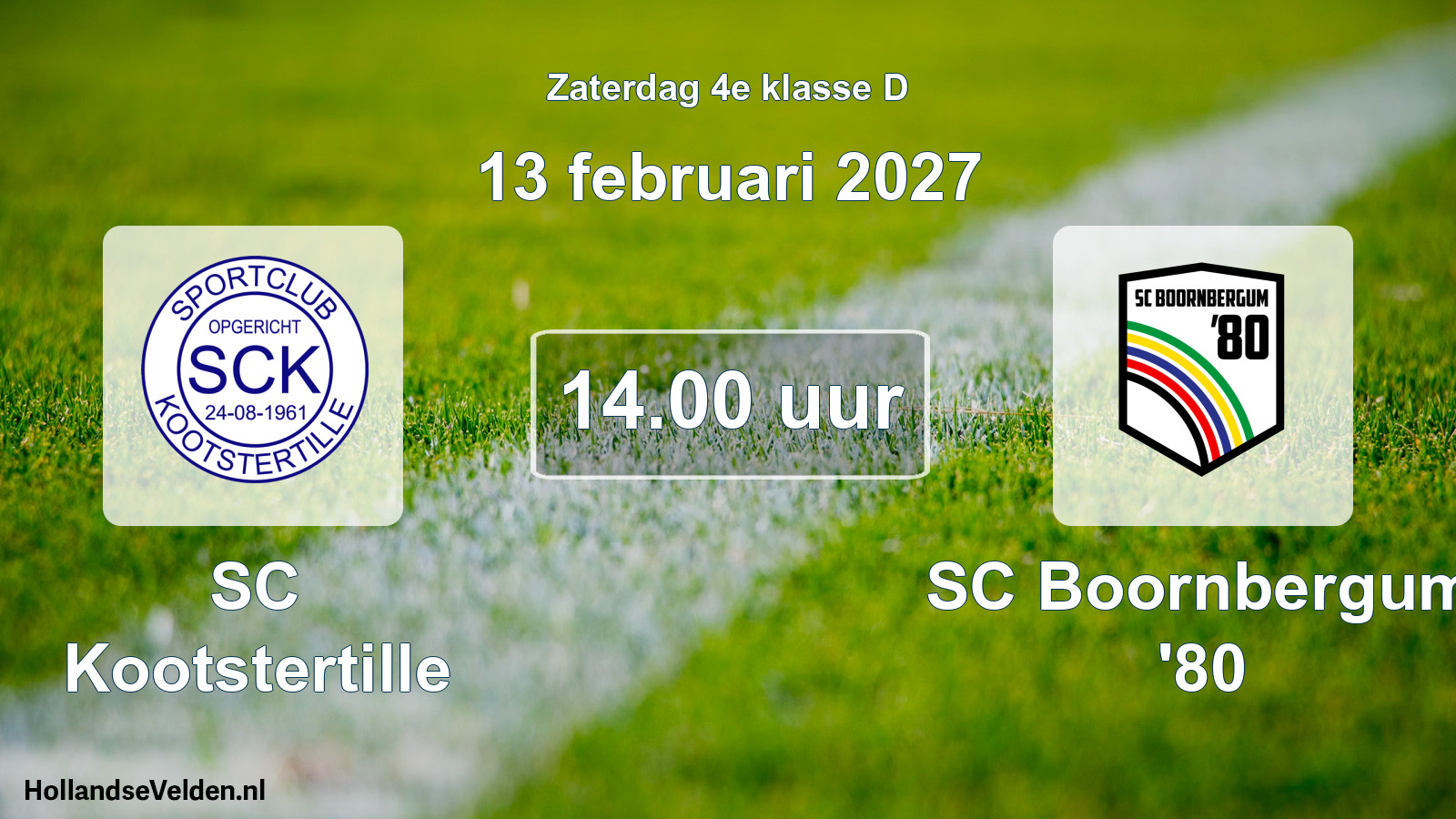 Scheduled Match: SC Kootstertille - SC Boornbergum '80 (13 February 2027)