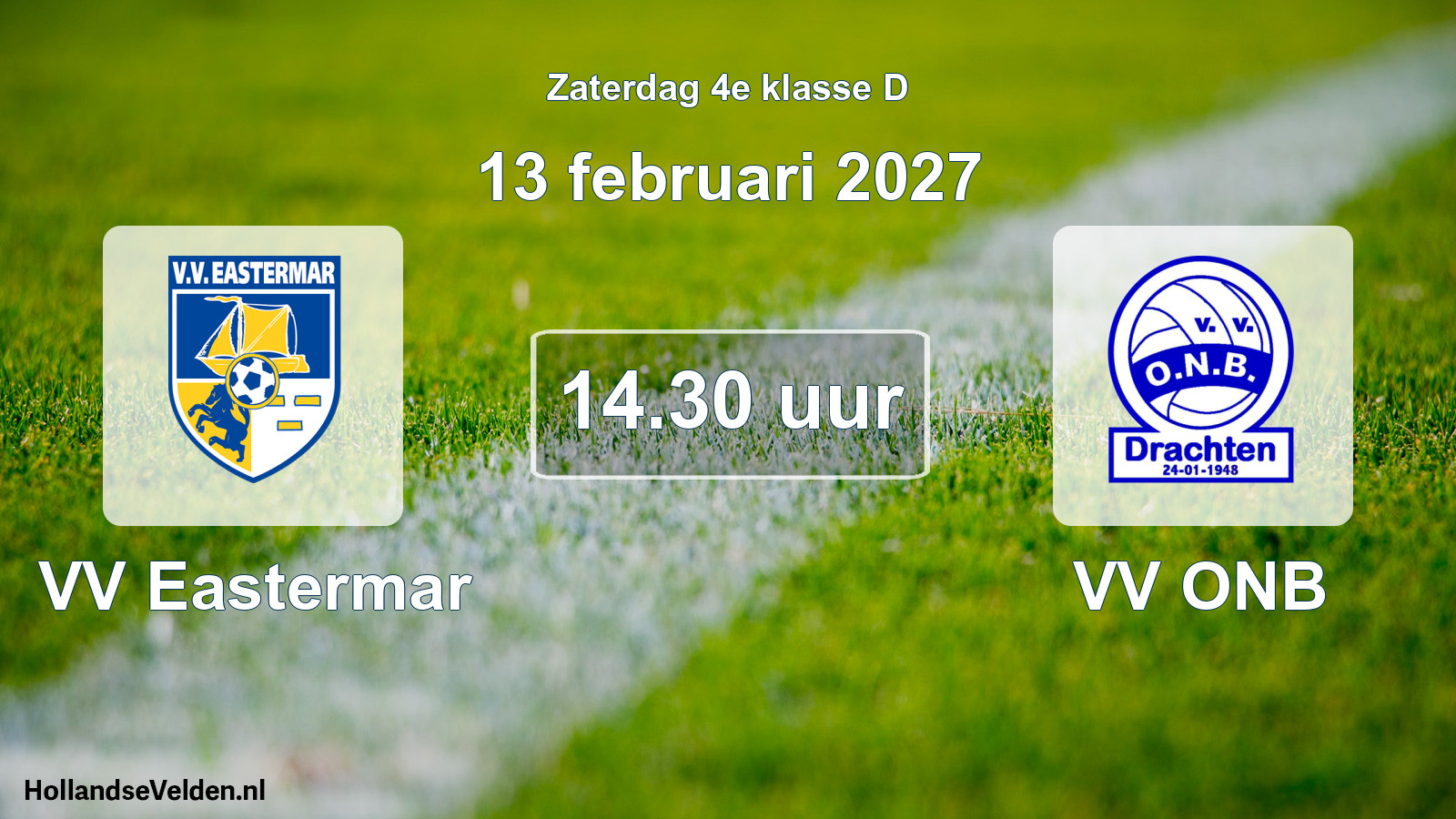 Geplande wedstrijd: VV Eastermar - VV ONB (13 februari 2027)