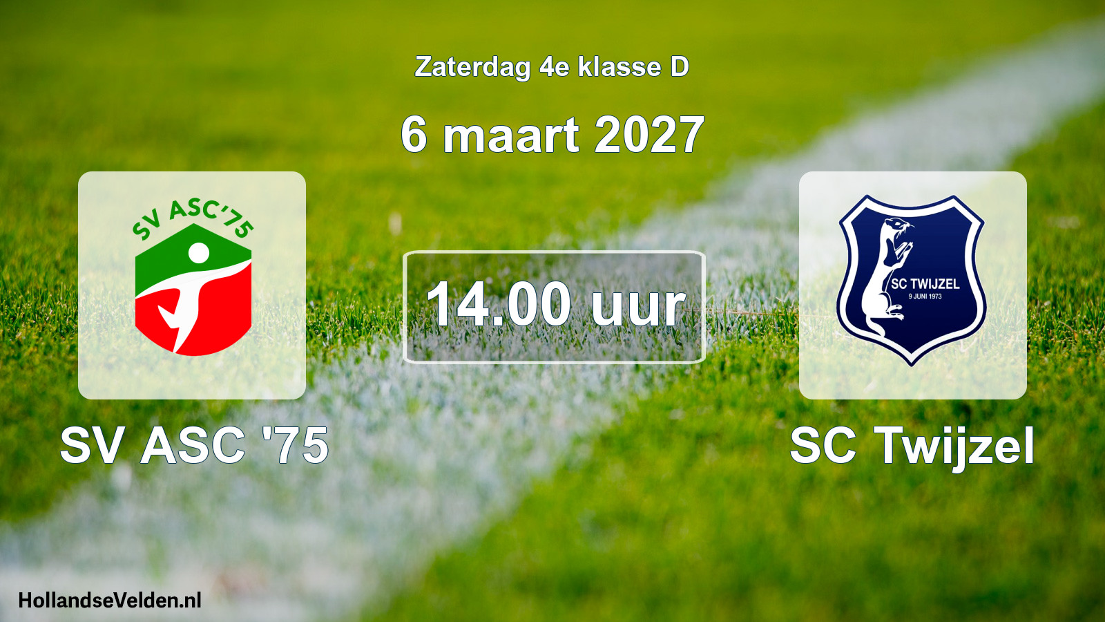 Geplande wedstrijd: SV ASC '75 - SC Twijzel (6 maart 2027)