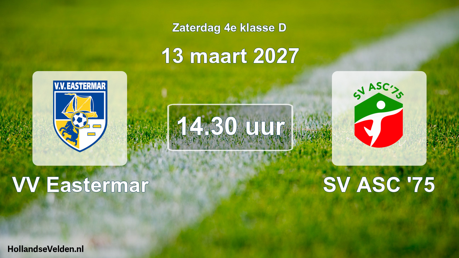 Geplande wedstrijd: VV Eastermar - SV ASC '75 (13 maart 2027)
