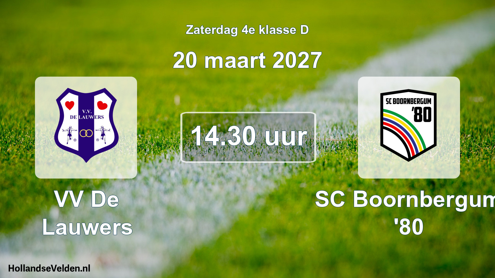 Geplande wedstrijd: VV De Lauwers - SC Boornbergum '80 (20 maart 2027)