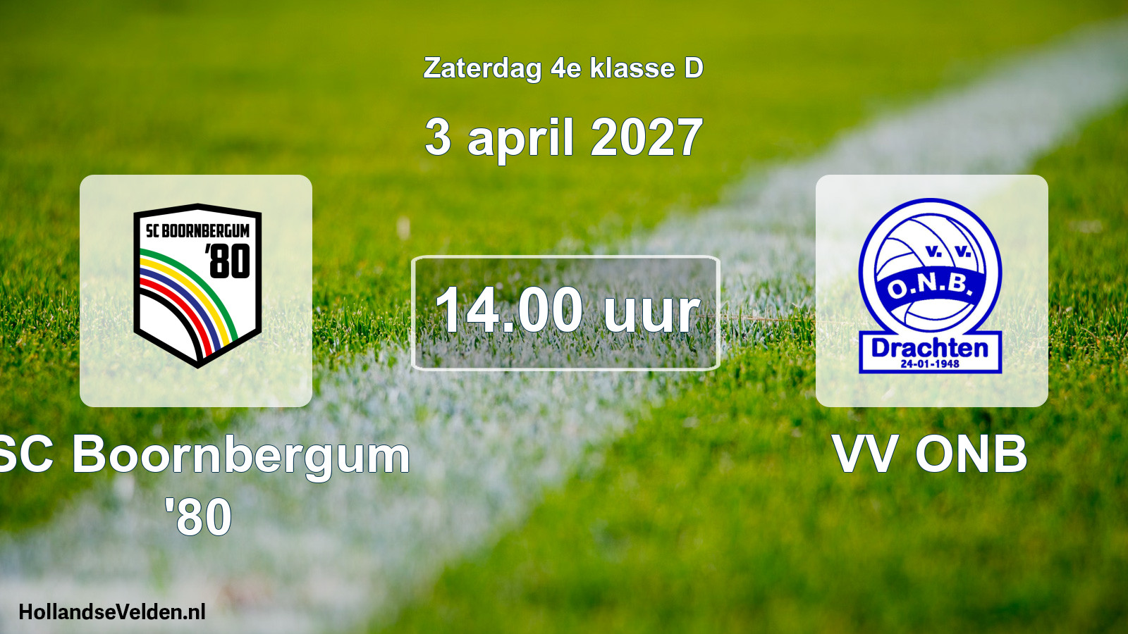 Scheduled Match: SC Boornbergum '80 - VV ONB (3 April 2027)