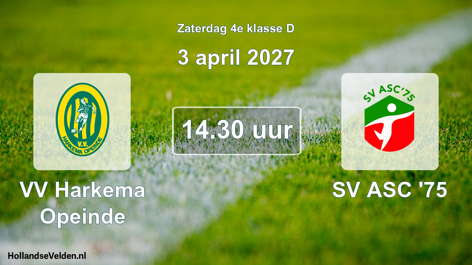 Geplande wedstrijd: VV Harkema Opeinde - SV ASC '75 (3 april 2027)