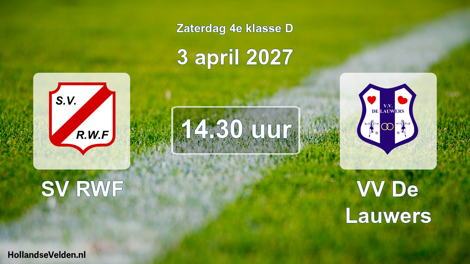 Geplande wedstrijd: SV RWF - VV De Lauwers (3 april 2027)