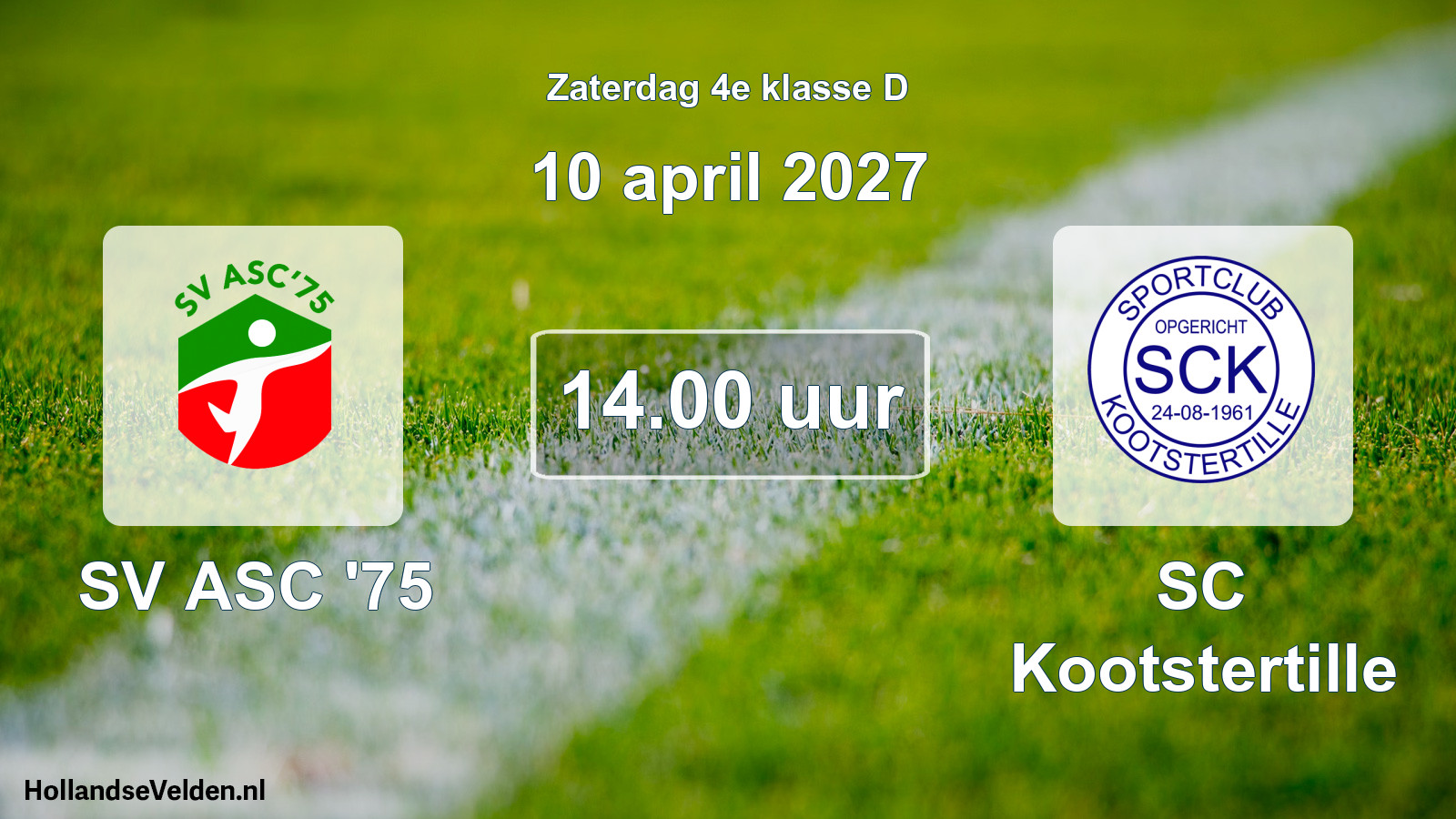 Geplande wedstrijd: SV ASC '75 - SC Kootstertille (10 april 2027)