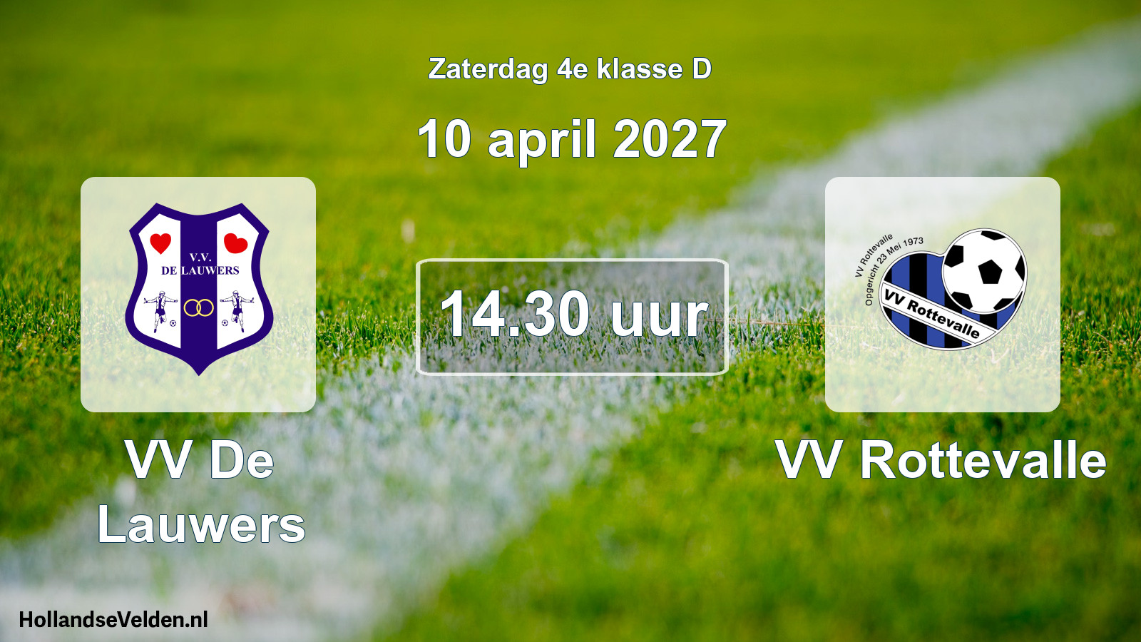 Geplande wedstrijd: VV De Lauwers - VV Rottevalle (10 april 2027)