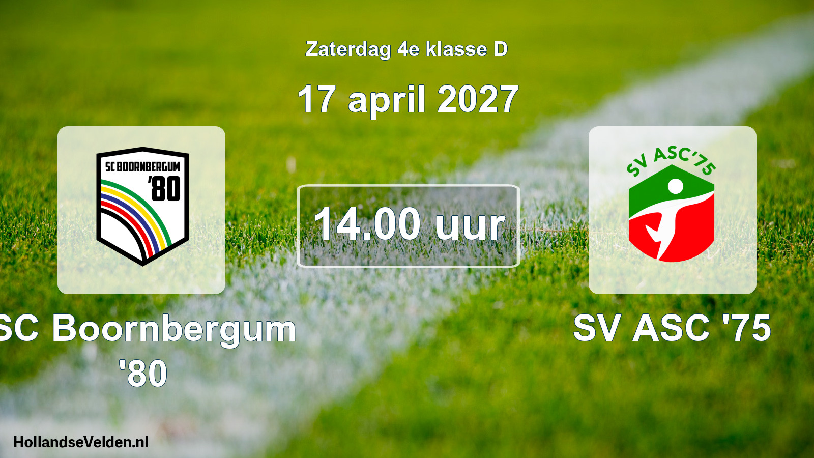 Geplande wedstrijd: SC Boornbergum '80 - SV ASC '75 (17 april 2027)