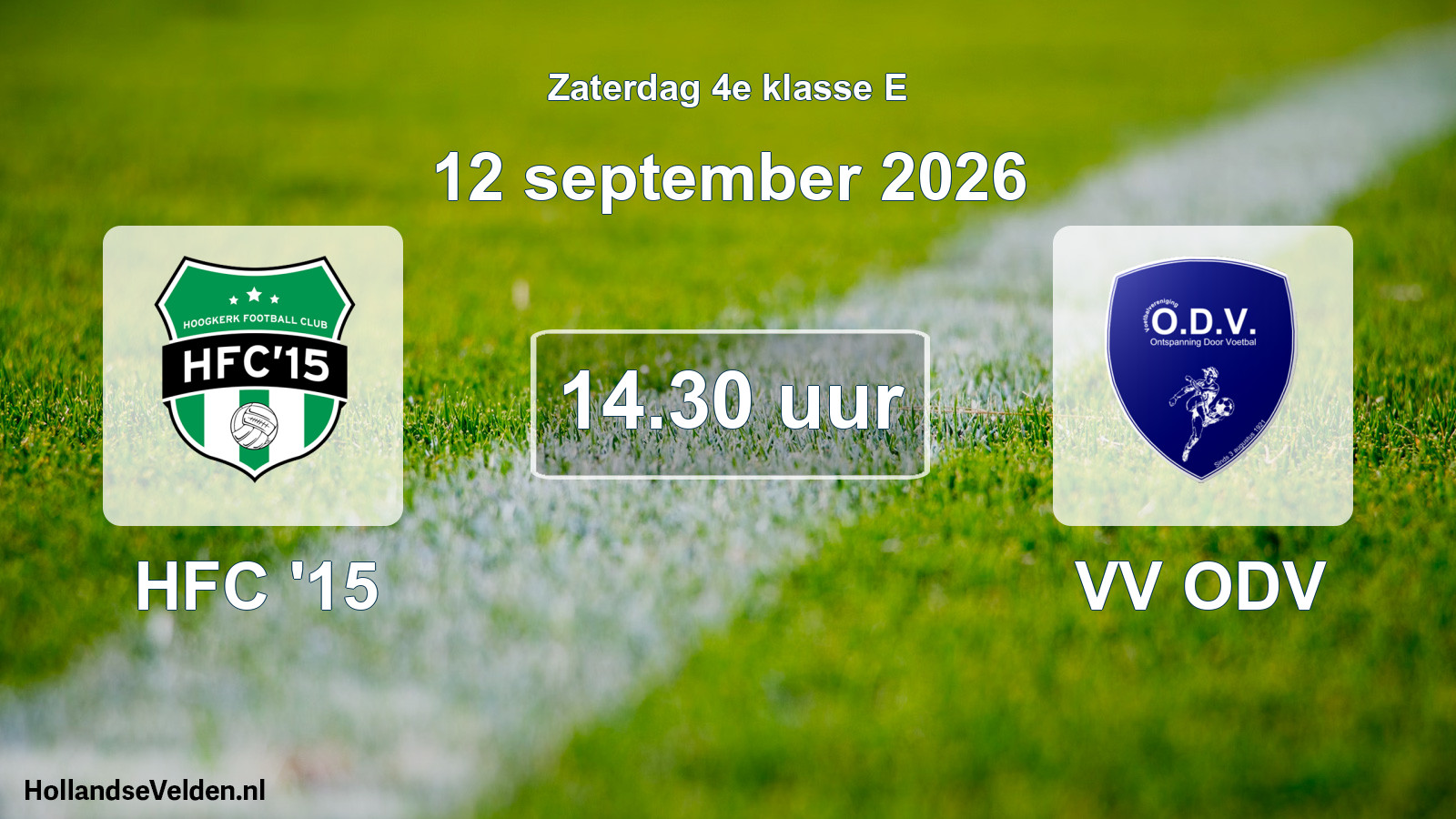 Geplande wedstrijd: HFC '15 - VV ODV (12 september 2026)