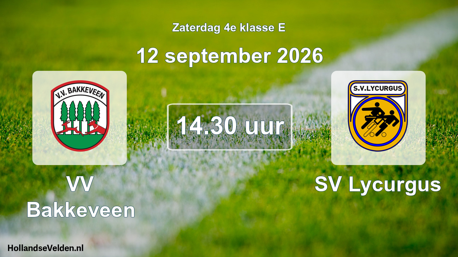Scheduled Match: VV Bakkeveen - SV Lycurgus (12 September 2026)