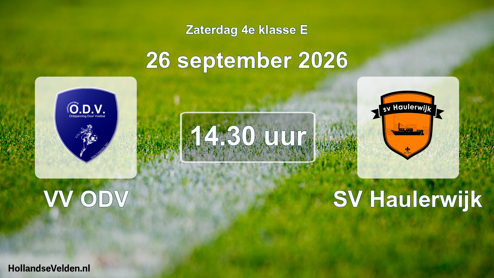 Geplande wedstrijd: VV ODV - SV Haulerwijk (26 september 2026)