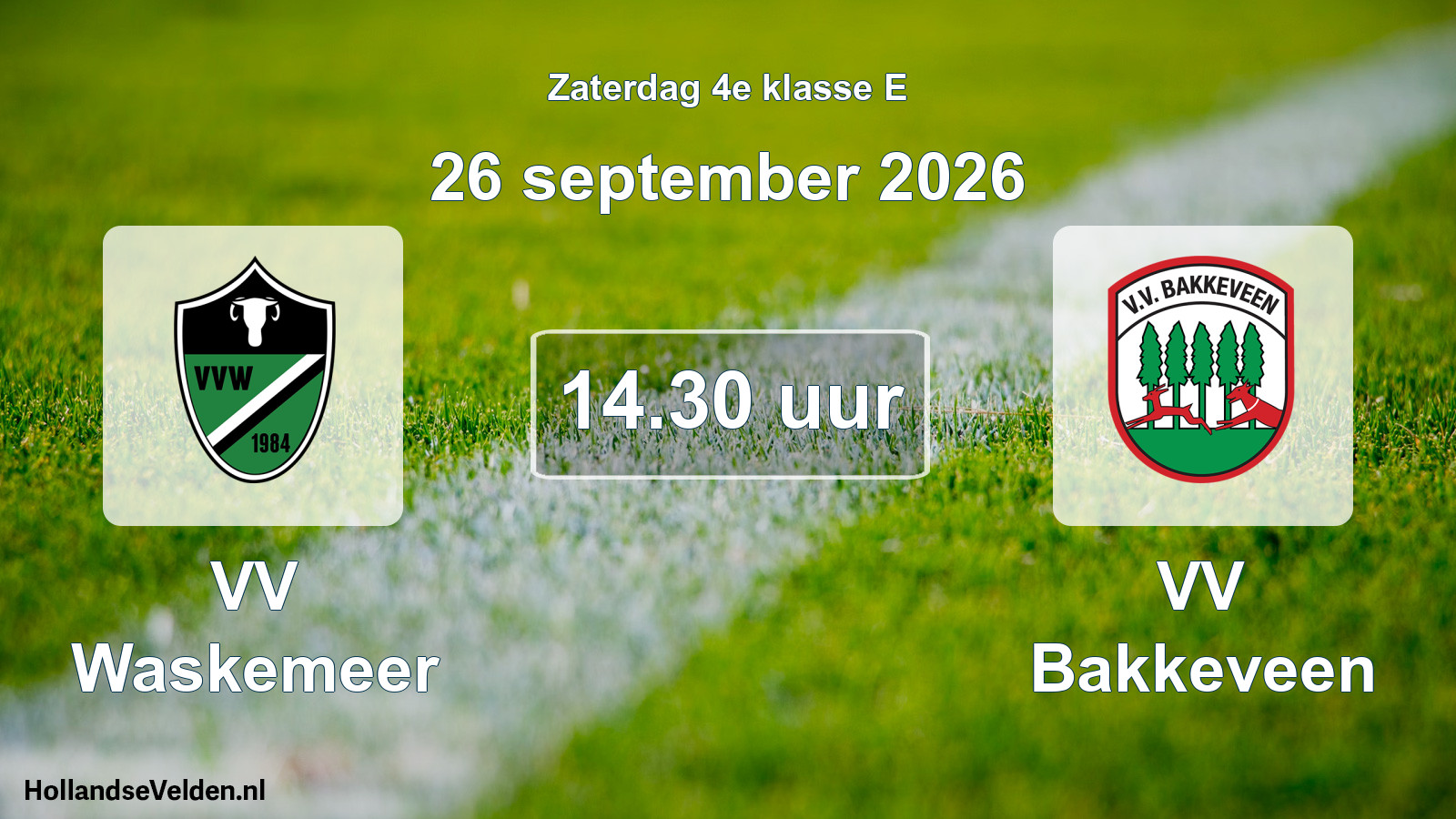 Geplande wedstrijd: VV Waskemeer - VV Bakkeveen (26 september 2026)