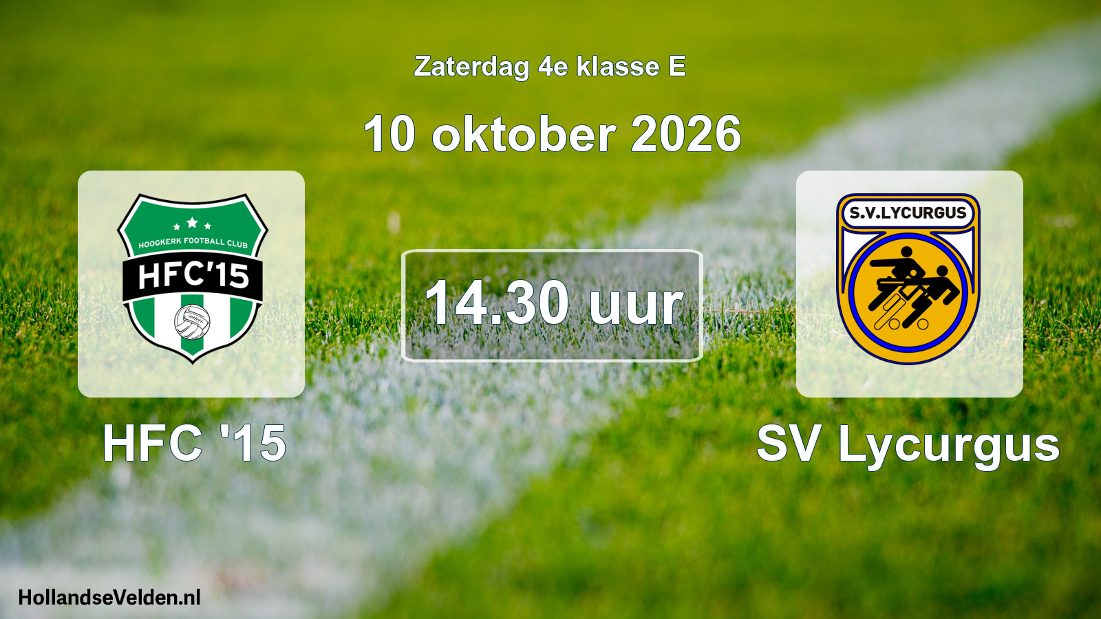 Scheduled Match: HFC '15 - SV Lycurgus (10 October 2026)