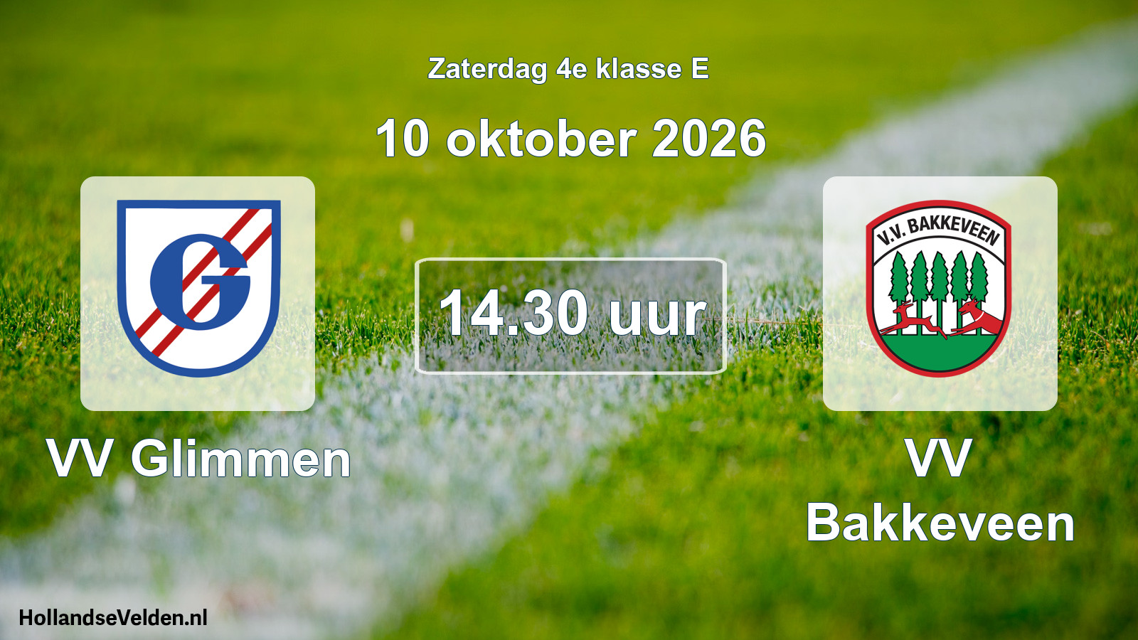 Geplande wedstrijd: VV Glimmen - VV Bakkeveen (10 oktober 2026)