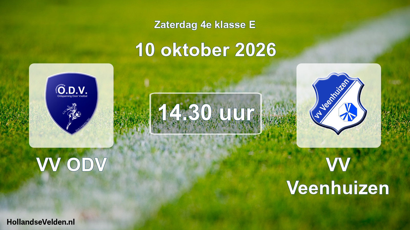 Geplande wedstrijd: VV ODV - VV Veenhuizen (10 oktober 2026)