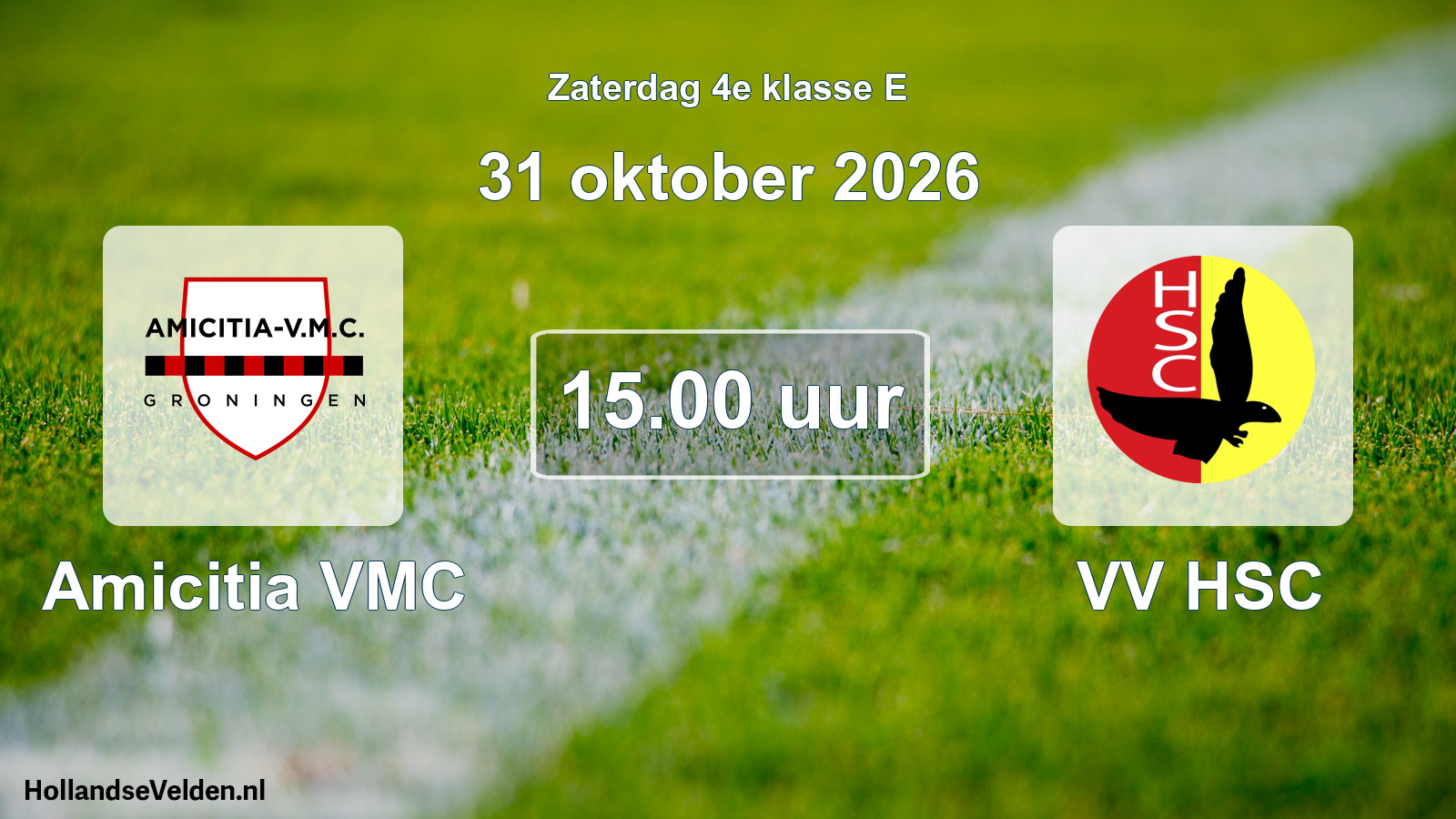Geplande wedstrijd: Amicitia VMC - VV HSC (31 oktober 2026)