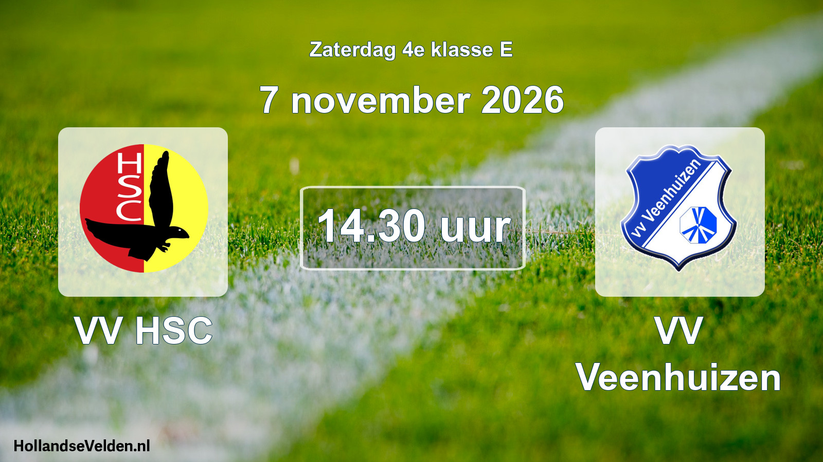 Geplande wedstrijd: VV HSC - VV Veenhuizen (7 november 2026)