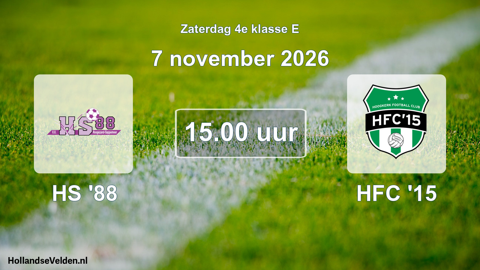 Geplande wedstrijd: HS '88 - HFC '15 (7 november 2026)