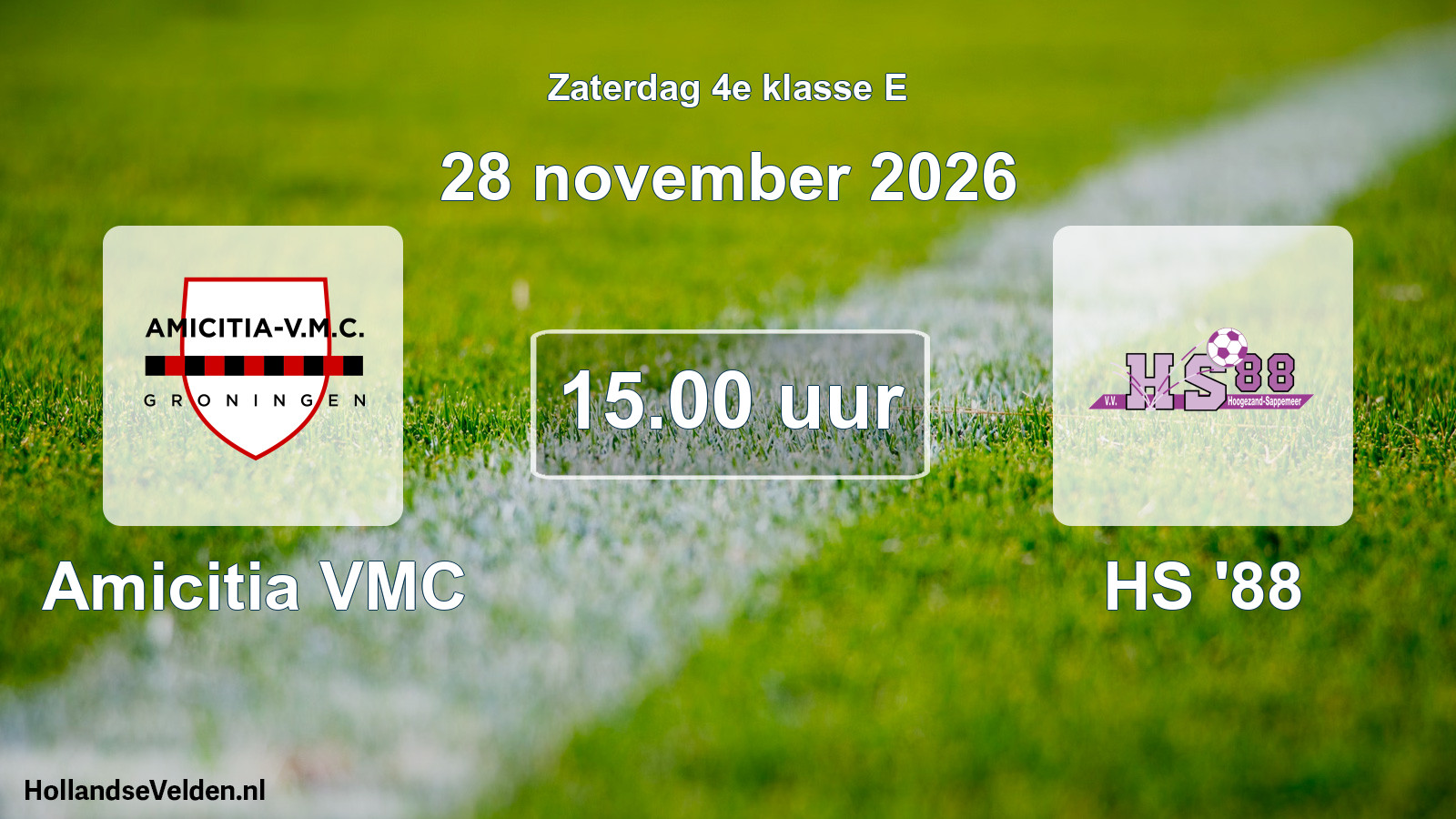 Geplande wedstrijd: Amicitia VMC - HS '88 (28 november 2026)