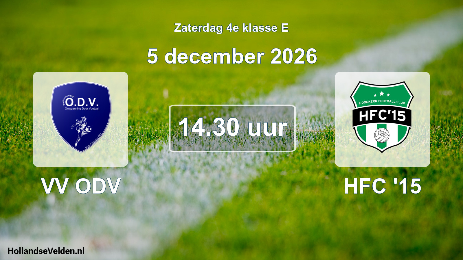 Geplande wedstrijd: VV ODV - HFC '15 (5 december 2026)