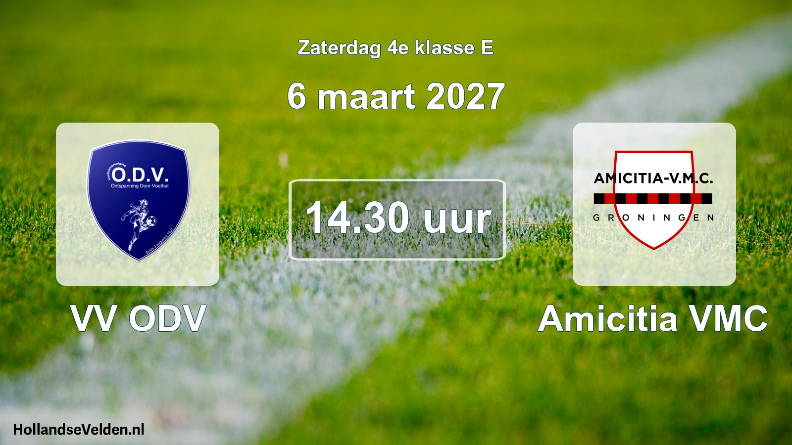 Geplande wedstrijd: VV ODV - Amicitia VMC (6 maart 2027)