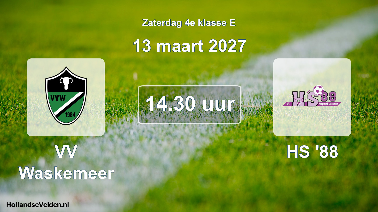 Geplande wedstrijd: VV Waskemeer - HS '88 (13 maart 2027)