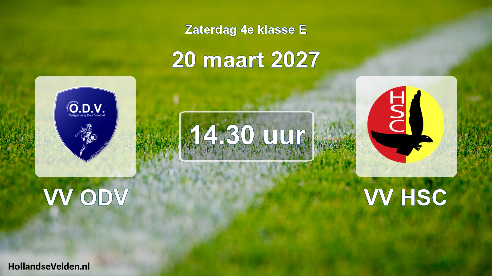 Geplande wedstrijd: VV ODV - VV HSC (20 maart 2027)