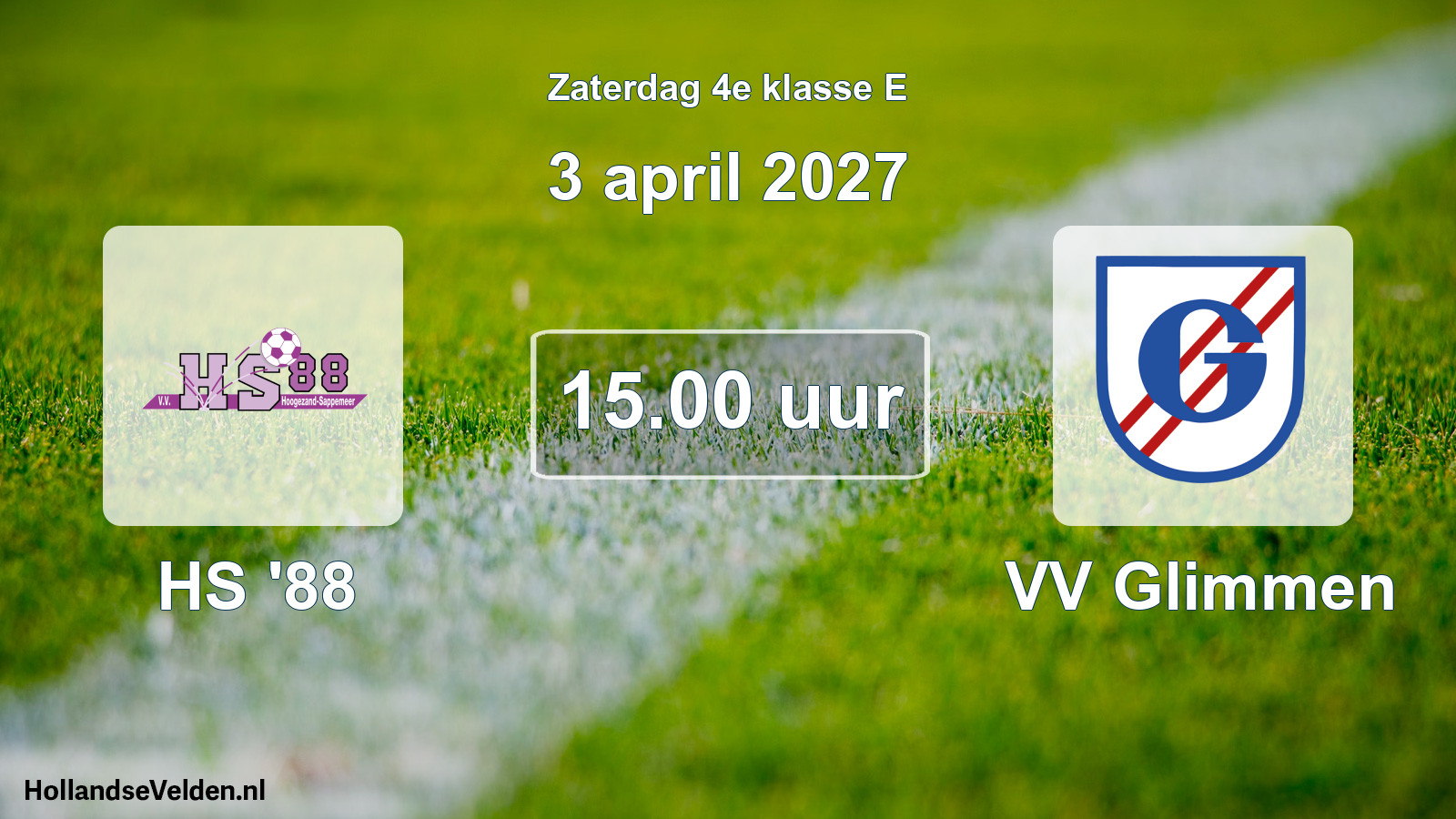 Geplande wedstrijd: HS '88 - VV Glimmen (3 april 2027)