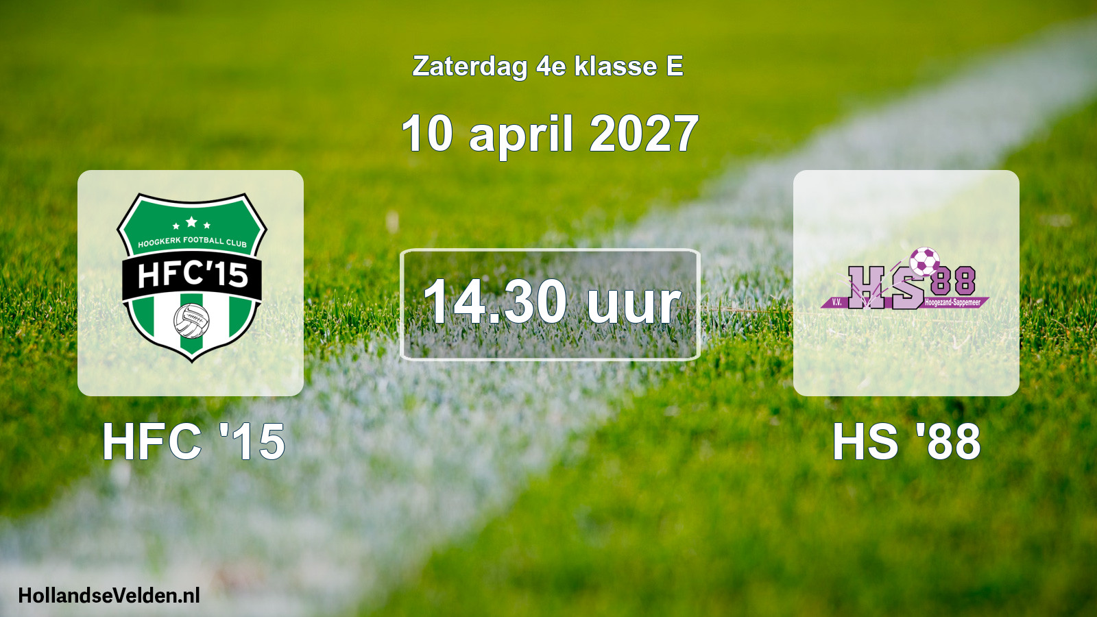 Geplande wedstrijd: HFC '15 - HS '88 (10 april 2027)
