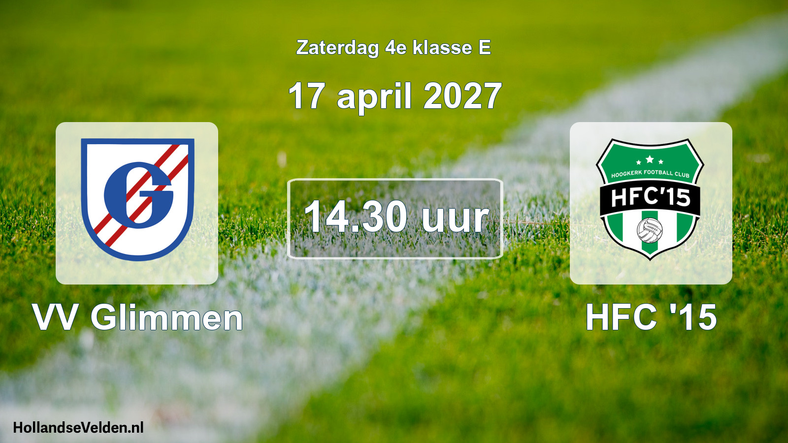 Geplande wedstrijd: VV Glimmen - HFC '15 (17 april 2027)