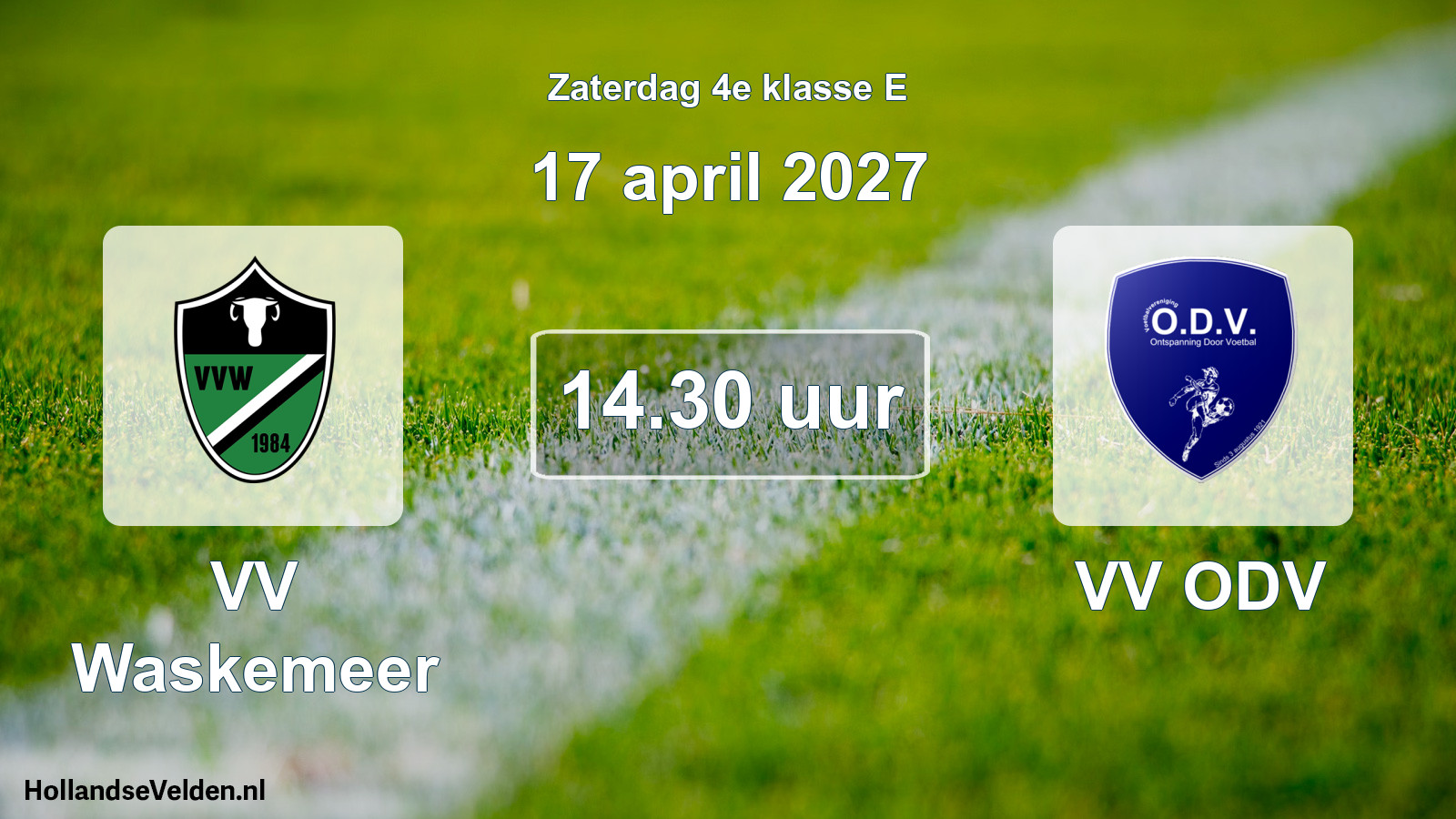 Geplande wedstrijd: VV Waskemeer - VV ODV (17 april 2027)