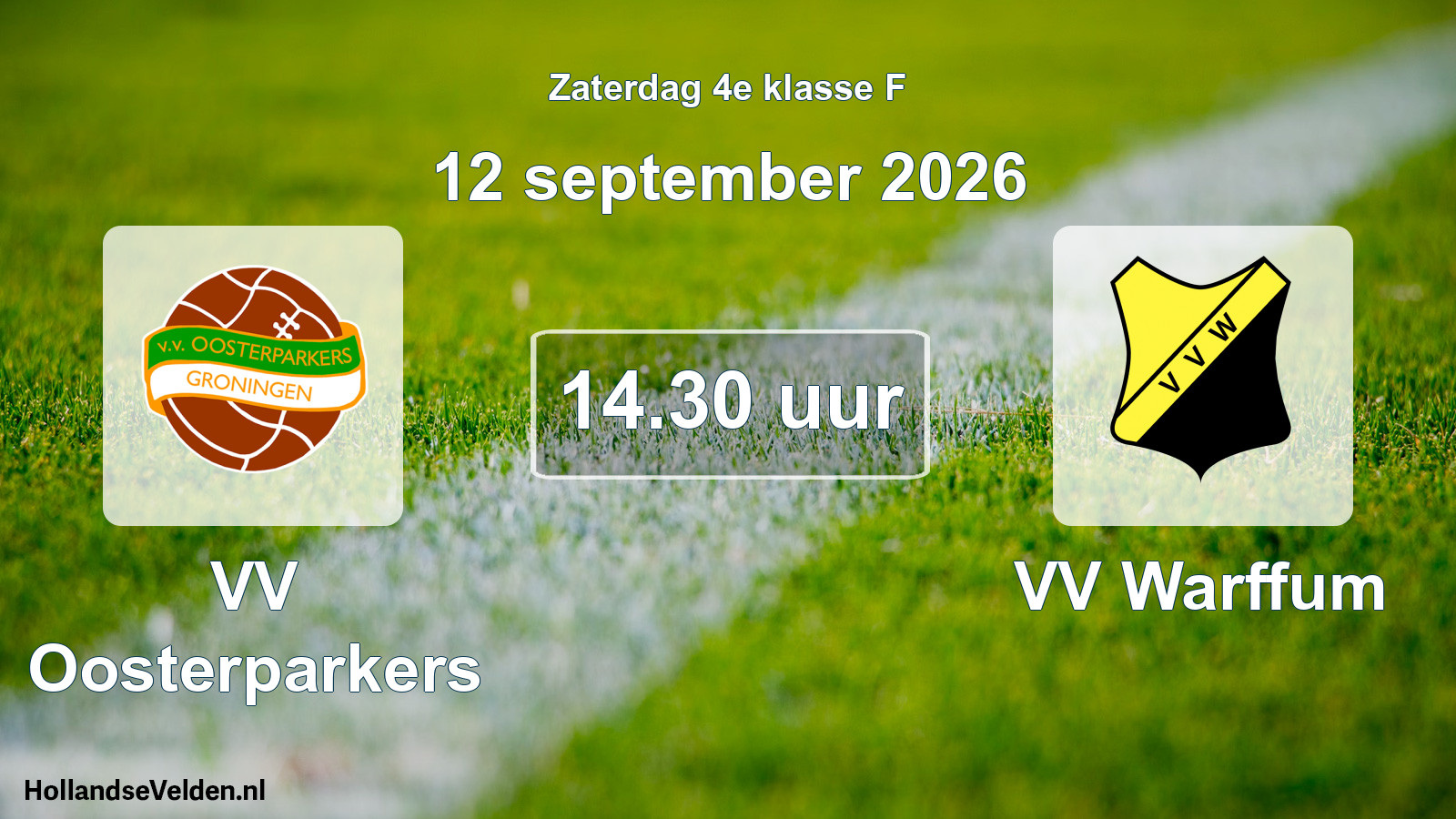 Geplande wedstrijd: VV Oosterparkers - VV Warffum (12 september 2026)