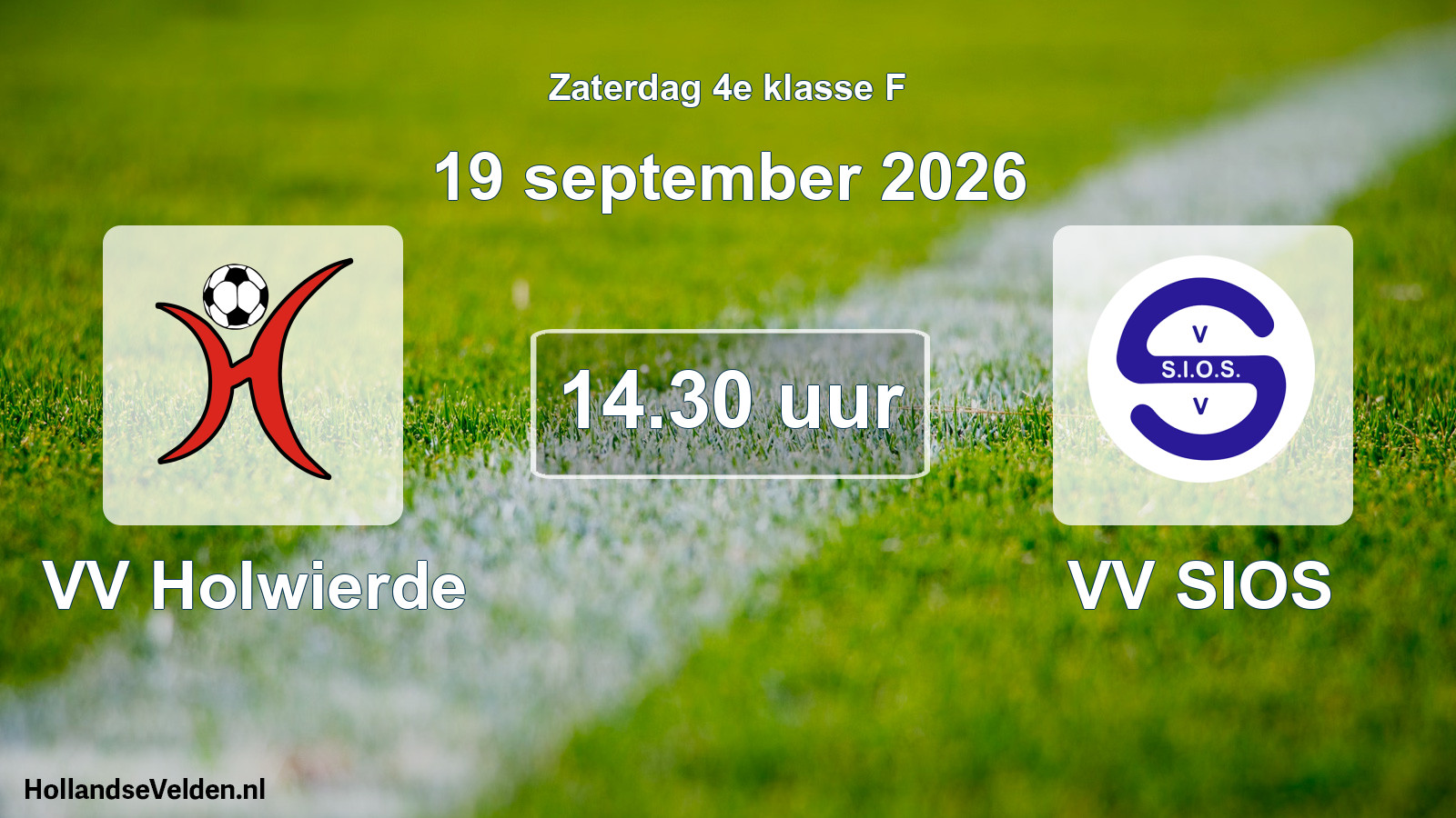 Geplande wedstrijd: VV Holwierde - VV SIOS (19 september 2026)