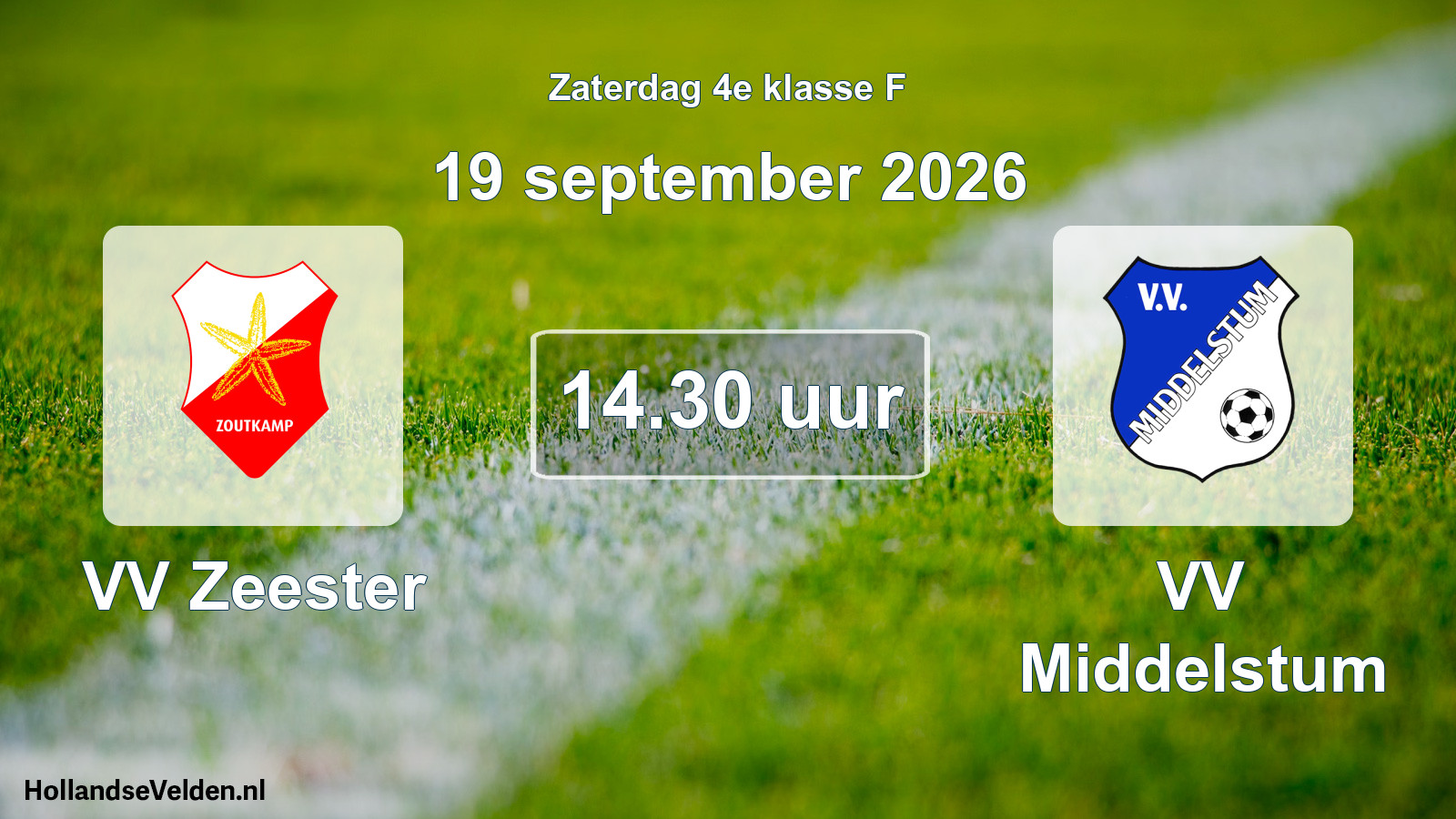 Geplande wedstrijd: VV Zeester - VV Middelstum (19 september 2026)