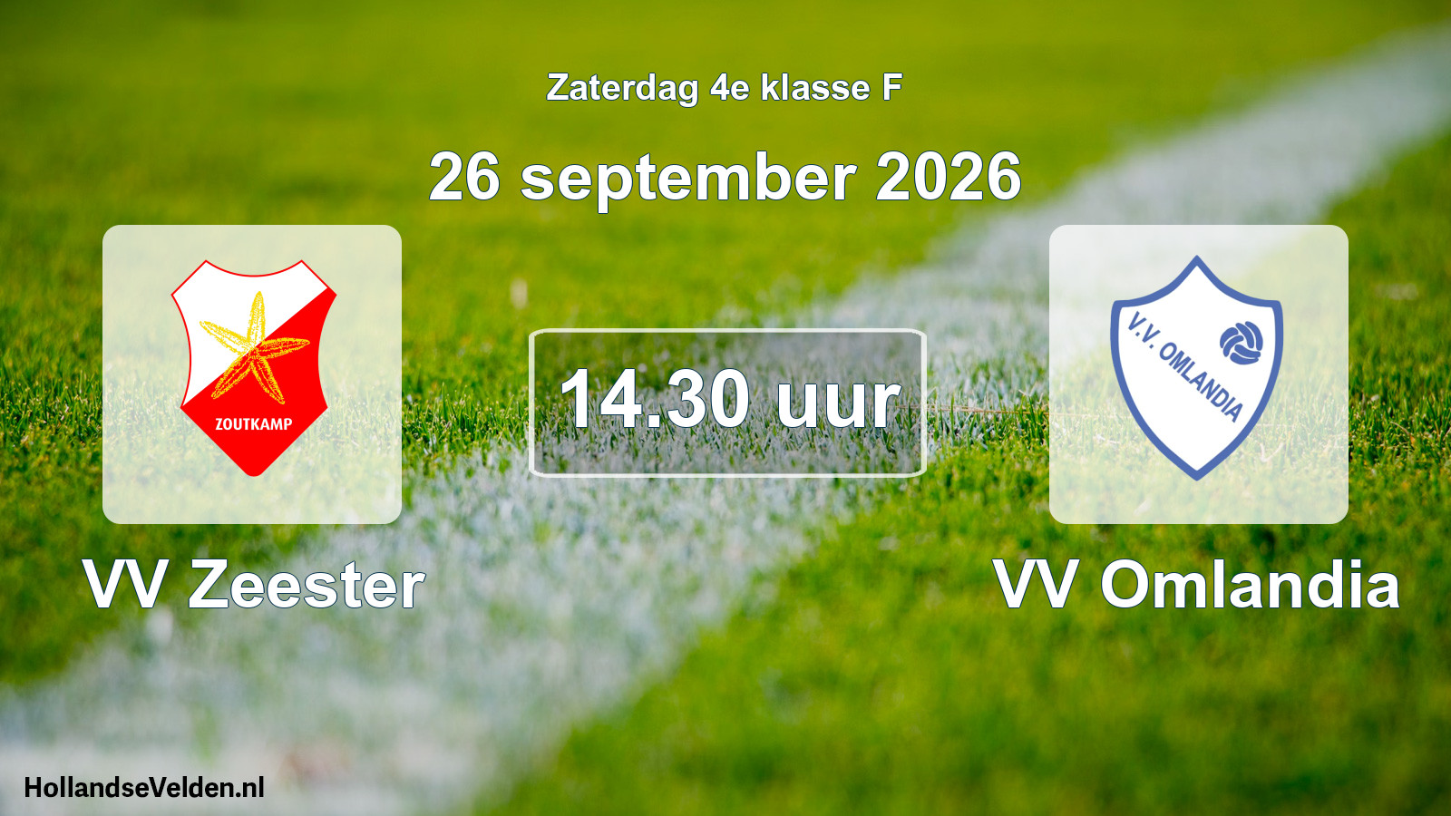 Geplande wedstrijd: VV Zeester - VV Omlandia (26 september 2026)