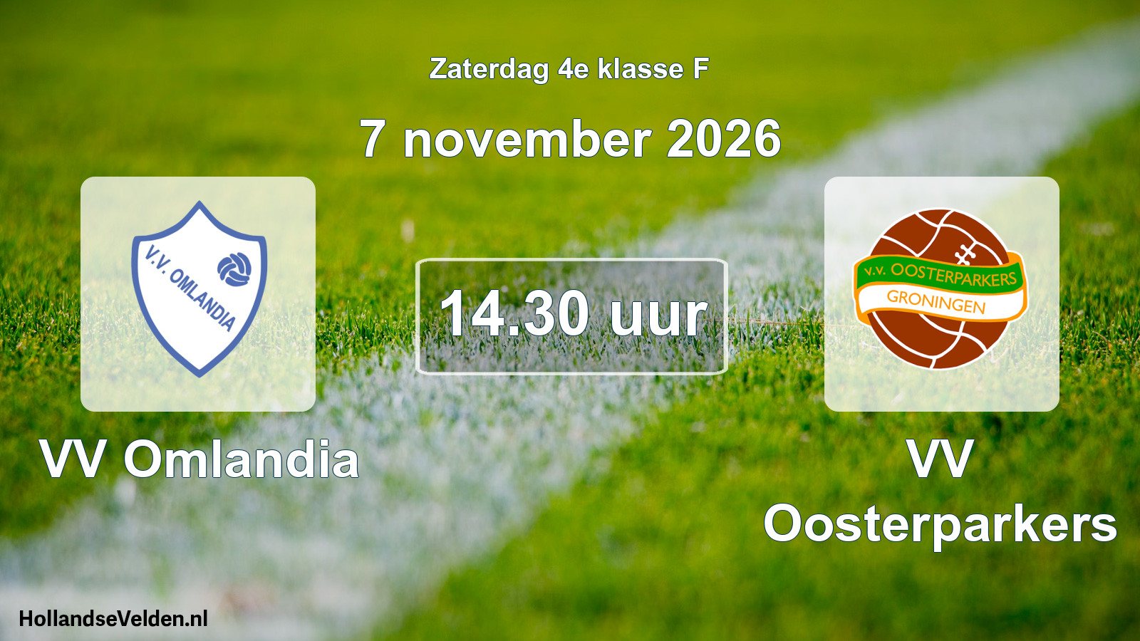 Geplande wedstrijd: VV Omlandia - VV Oosterparkers (7 november 2026)