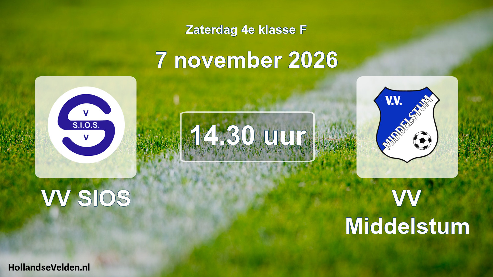 Geplande wedstrijd: VV SIOS - VV Middelstum (7 november 2026)