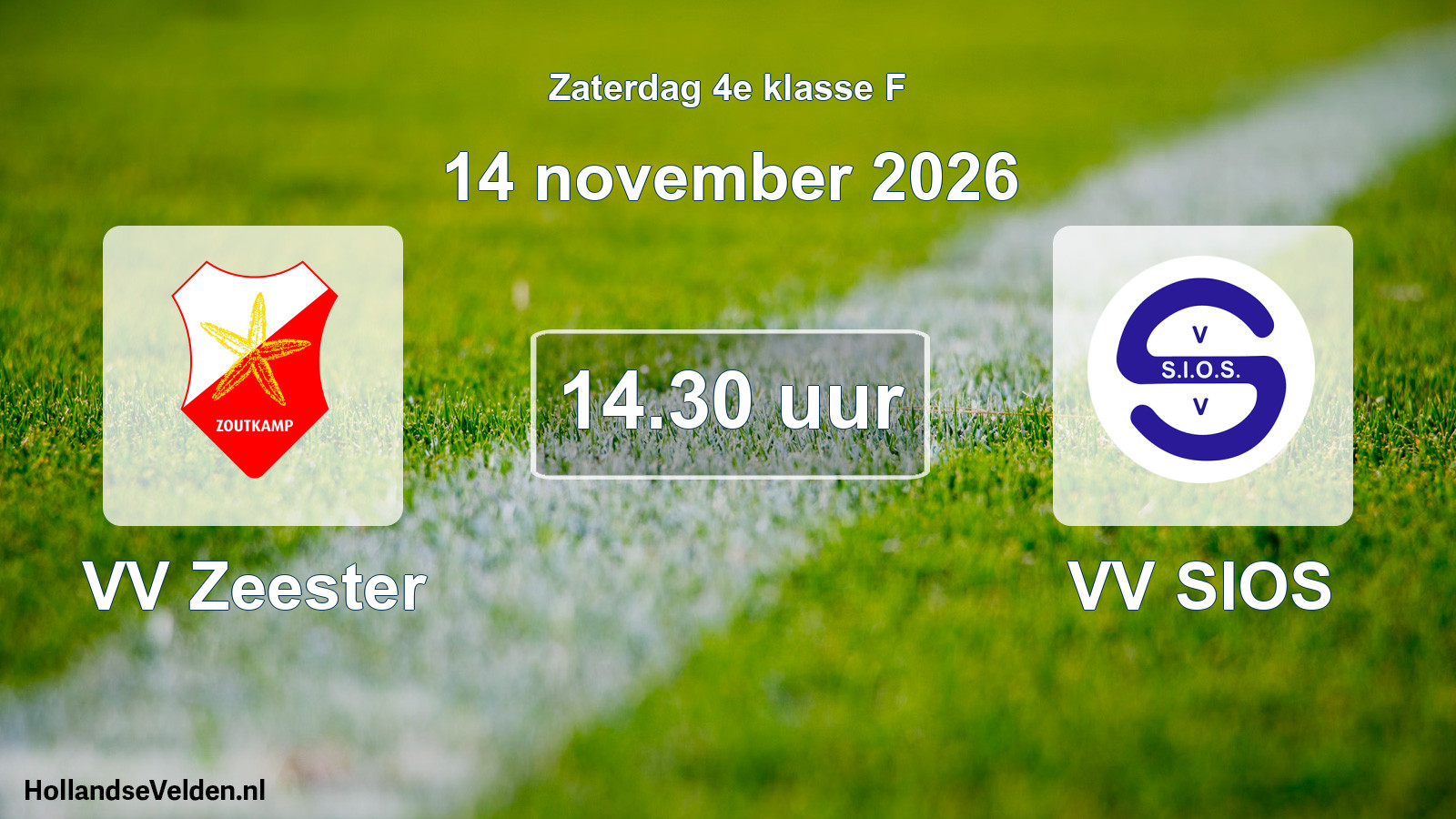 Geplande wedstrijd: VV Zeester - VV SIOS (14 november 2026)