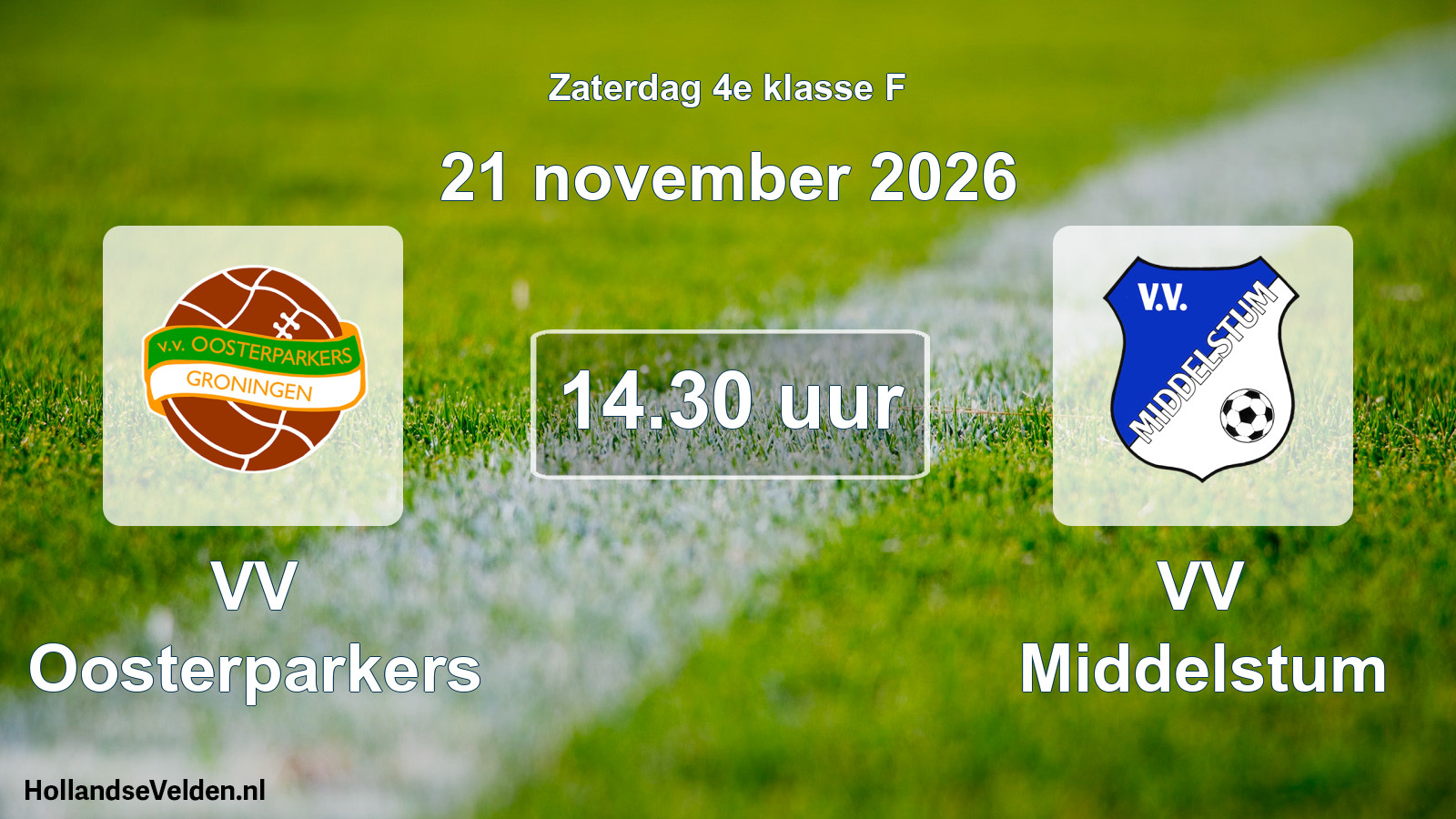 Geplande wedstrijd: VV Oosterparkers - VV Middelstum (21 november 2026)