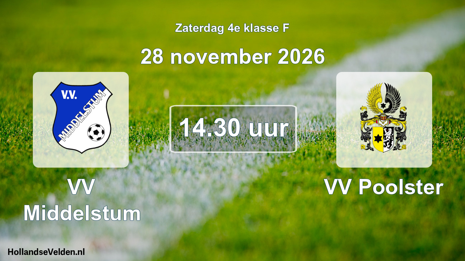 Geplande wedstrijd: VV Middelstum - VV Poolster (28 november 2026)